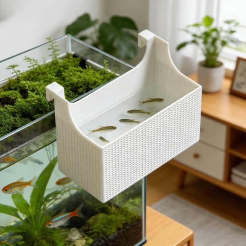 Aquarium Fish Net - 1個入り 魚繁殖隔離ボックス 水槽稚魚エビ孵化分離ネットボックス グッピー、ベタ、稚魚分離用