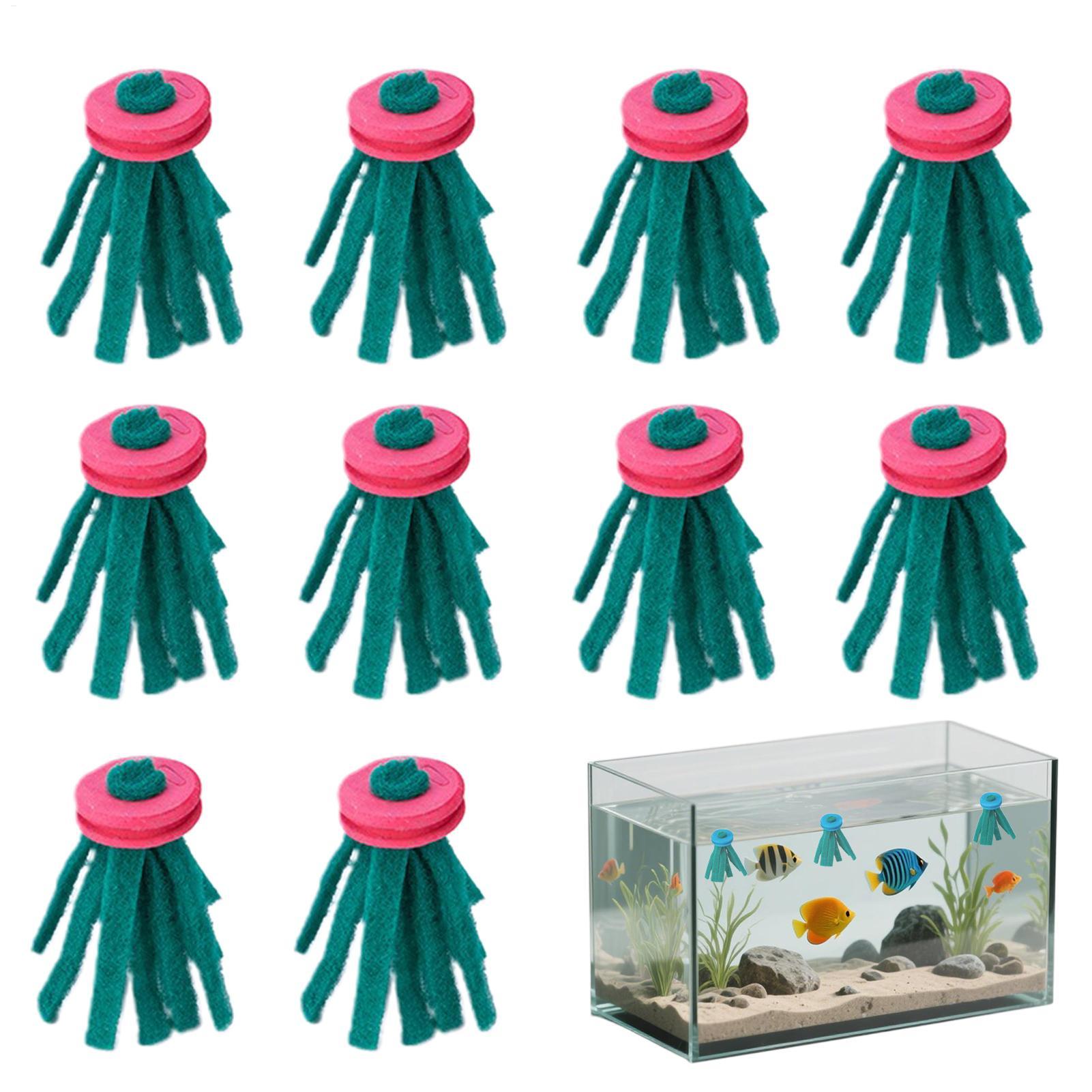Aquarium Fish Food - 10個入り水槽産卵モップ装飾用繁殖用フローティングエッグコレクターグラスハイダウェイ、ベタ稚魚の休息・給餌保護用