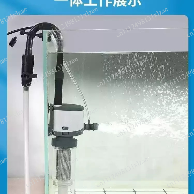 Aquarium Fish Waste Collector - 220-240V 3-in-1水槽フィルターポンプ - 水循環、浄化、魚の排泄物除去機能付き