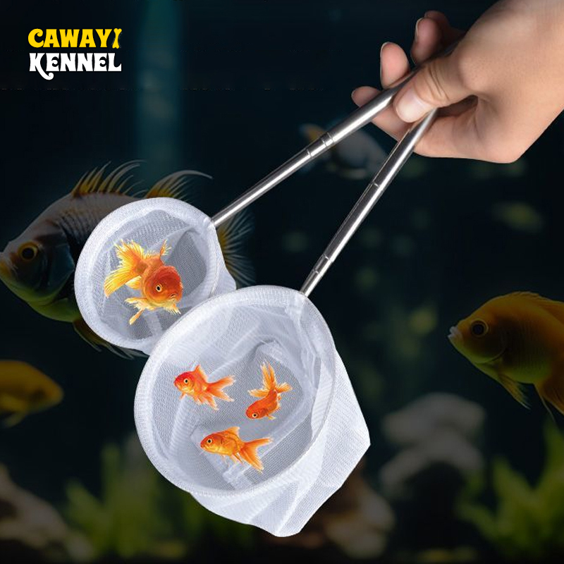 Aquarium Fish Net - 正方形ラウンドステンレス鋼ハンドル水族館ネットディップネット漁具観賞魚エビタンククリーンアクセサリーをキャッチするため