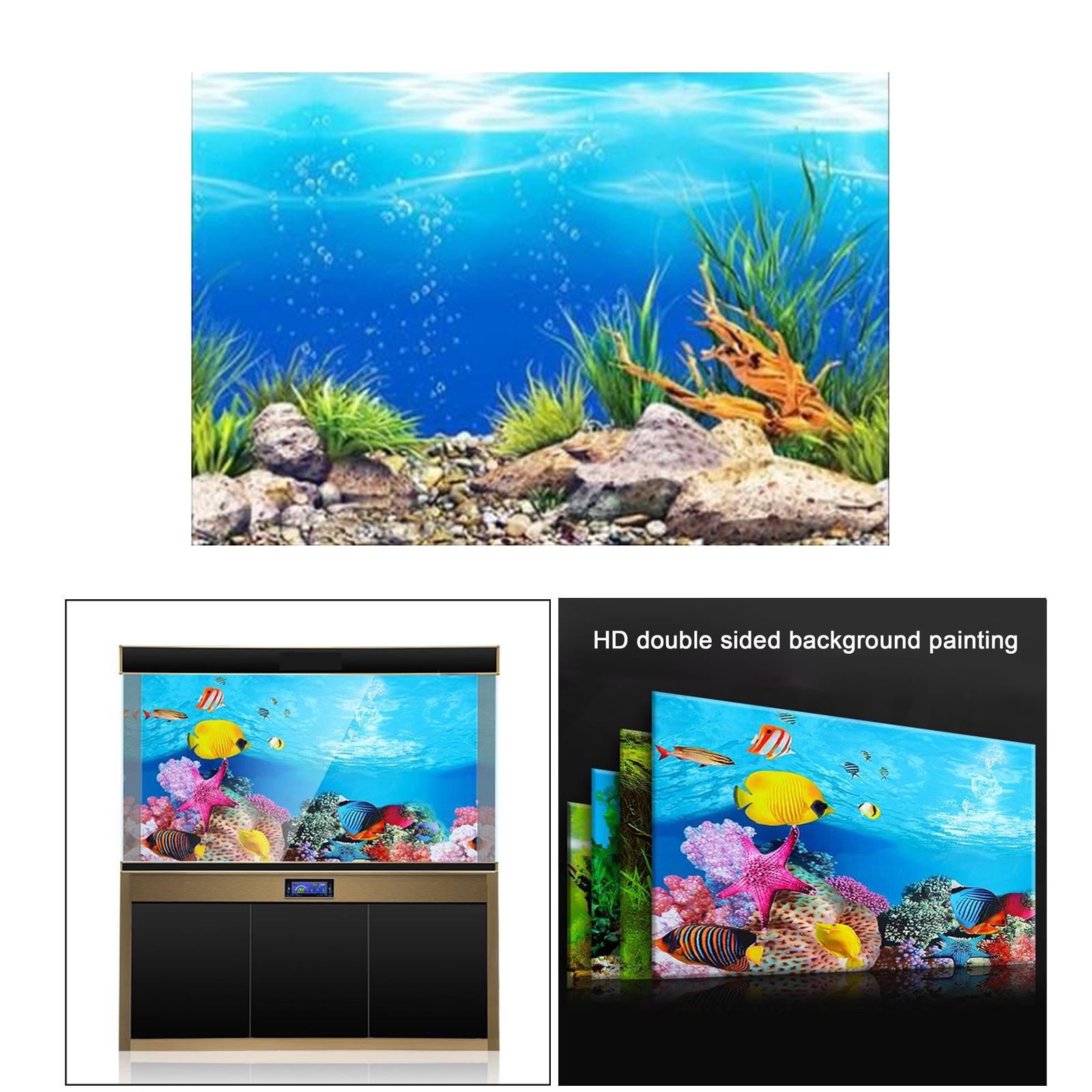 Aquarium Fish Poster - 3D効果のある水槽背景ポスター、魚タンクの背景デコレーション
