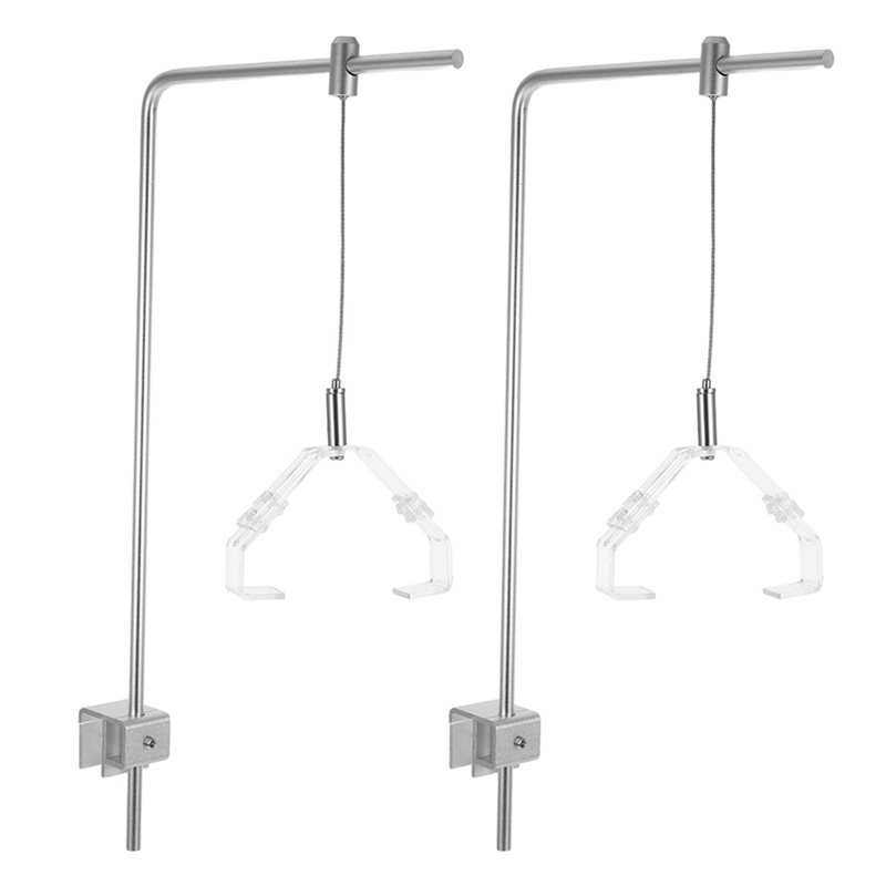 Aquarium Fish Lamp - AB41-2個入り水槽ライトラックアルミブラケットクリップ付き水槽ランプホルダー台座淡水海水タンク用