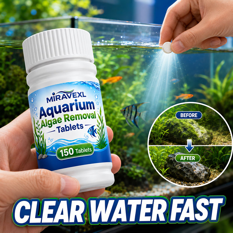 Aquarium Fish Green - ミラベックスL 150 水槽藻類除去タブレット、安全な藻類抑制剤、淡水魚と水生植物のための迅速な緑水除去剤
