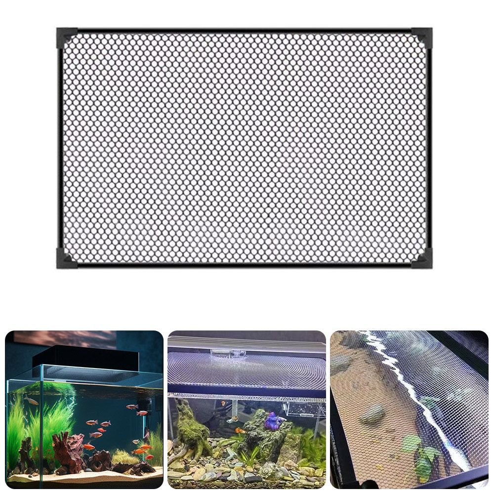 Aquarium Fish Net - 耐久性のある磁気水槽蓋カバー DIY 簡単設置水槽アンチジャンプネット水槽トップ保護カバー水槽