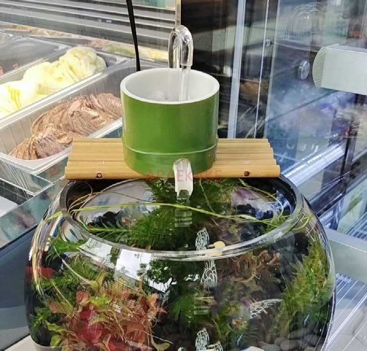 Aquarium Fish Waste Collector - 円形ミニ水槽一体型生態水浄化サイクル、3 in 1自動循環、上部酸素ポンプ付き
