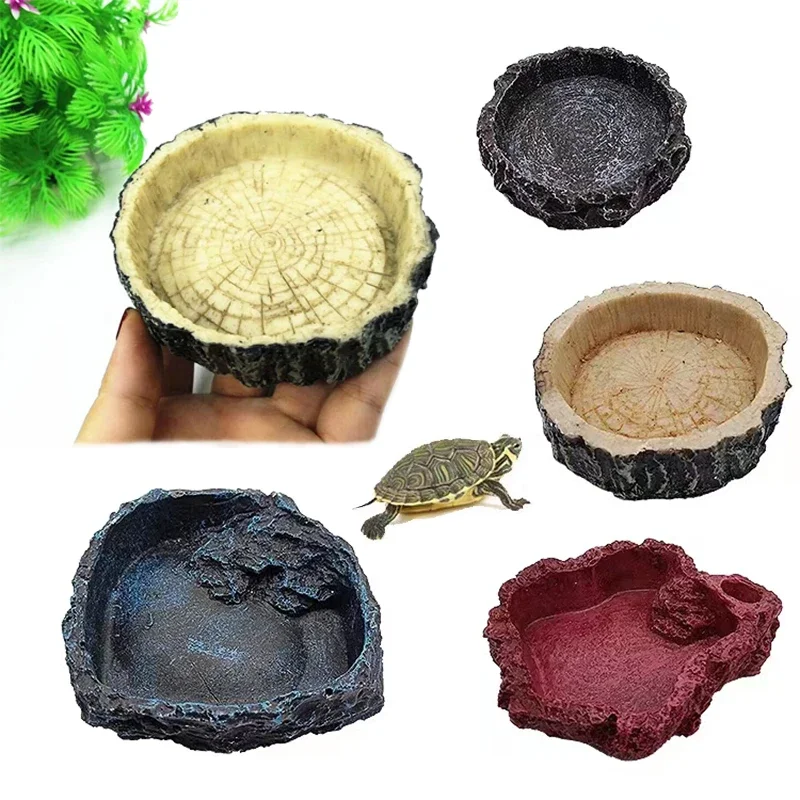 Aquarium Fish Food - ペット爬虫類フィーダーボウル樹脂水族館盆地食品水ポット爬虫類カメカメサソリトカゲカニ用品ドロップシッピング