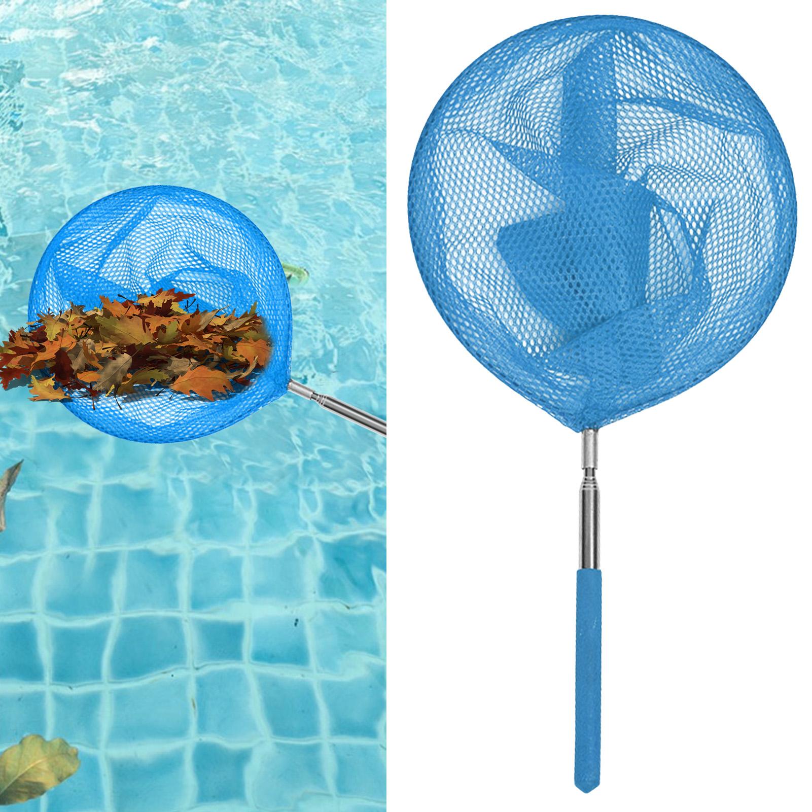 Aquarium Fish Net - プールスキマーネット伸縮ポール付きステンレス鋼釣りネット子供屋外バタフライネット池スイミングプールクリーニングツール