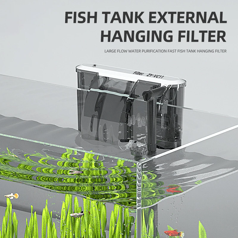 Aquarium Fish Waste Collector - 110V 220V 水族館フィルター 壁掛け水槽フィルター 外部草水槽フィルター 水流調整可能