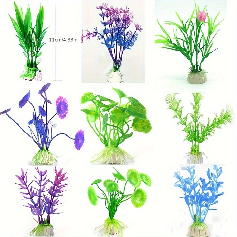 人工水中プラスチック植物水族館の水槽水生偽低木緑水草表示シミ - Aquarium Fish Green のレビューと価格