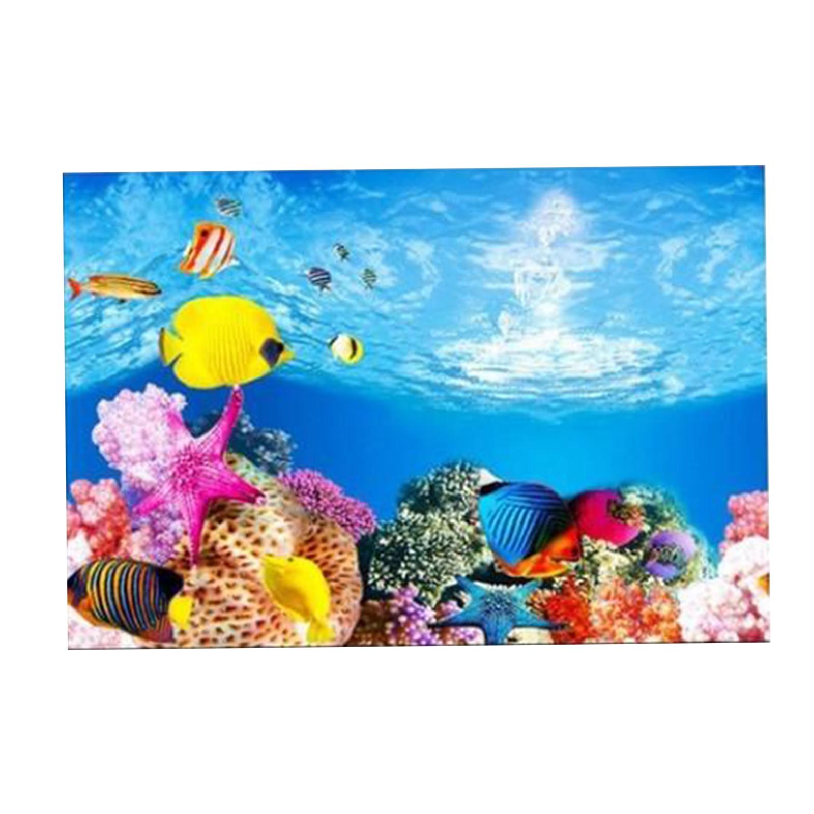 3D効果のある水槽背景ポスター、魚タンクの背景デコレーション - Aquarium Fish Poster のレビューと価格