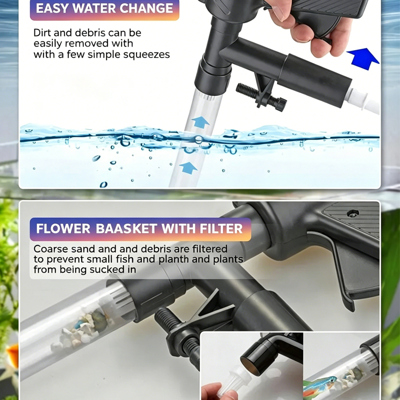 水槽魚タンク水交換ポンプ水槽清掃ツール真空式水交換器砂利クリ - Aquarium Fish Waste Collector のレビューと価格