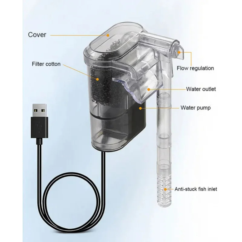 新しい水槽用吊り下げフィルター、ミニフィルター、USB、2. - Aquarium Fish Waste Collector のレビューと価格