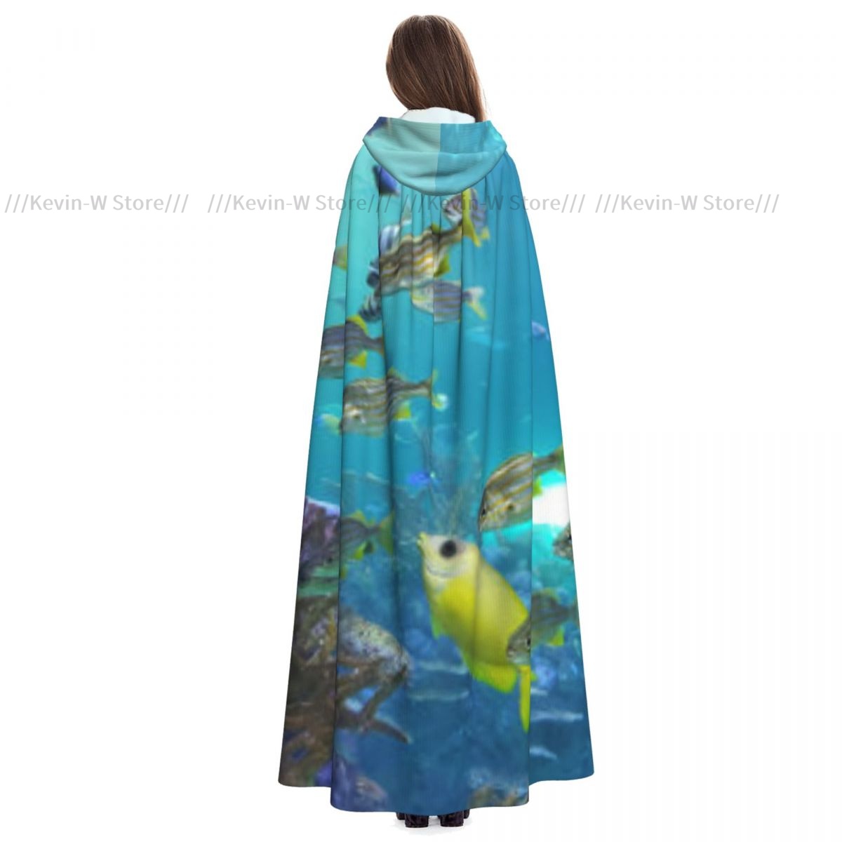 水槽の内側の魚フード付きマントポリエステルユニセックス魔女ケ - Aquarium Queen Fish のレビューと価格