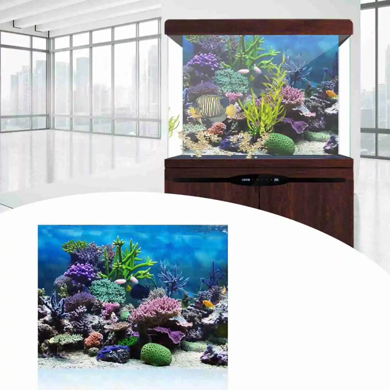 熱帯雨林の壁紙,水族館の背景,PVC装飾,3D風景HDポスタ - Aquarium Fish Poster のレビューと価格