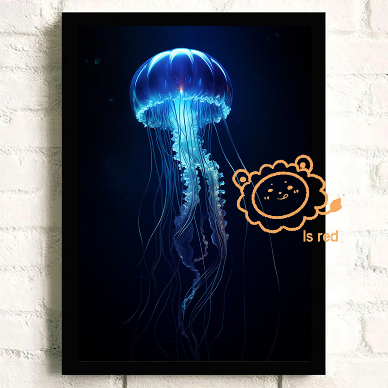 水中スペースのポスター,ネオンオクトコクラゲ,青いクラゲのキ - Aquarium Fish Poster のレビューと価格
