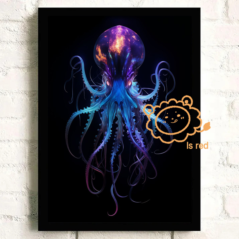 水中スペースのポスター,ネオンオクトコクラゲ,青いクラゲのキ - Aquarium Fish Poster のレビューと価格